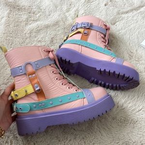 YRU x Strange Cvlt Bondage Pastel Boots